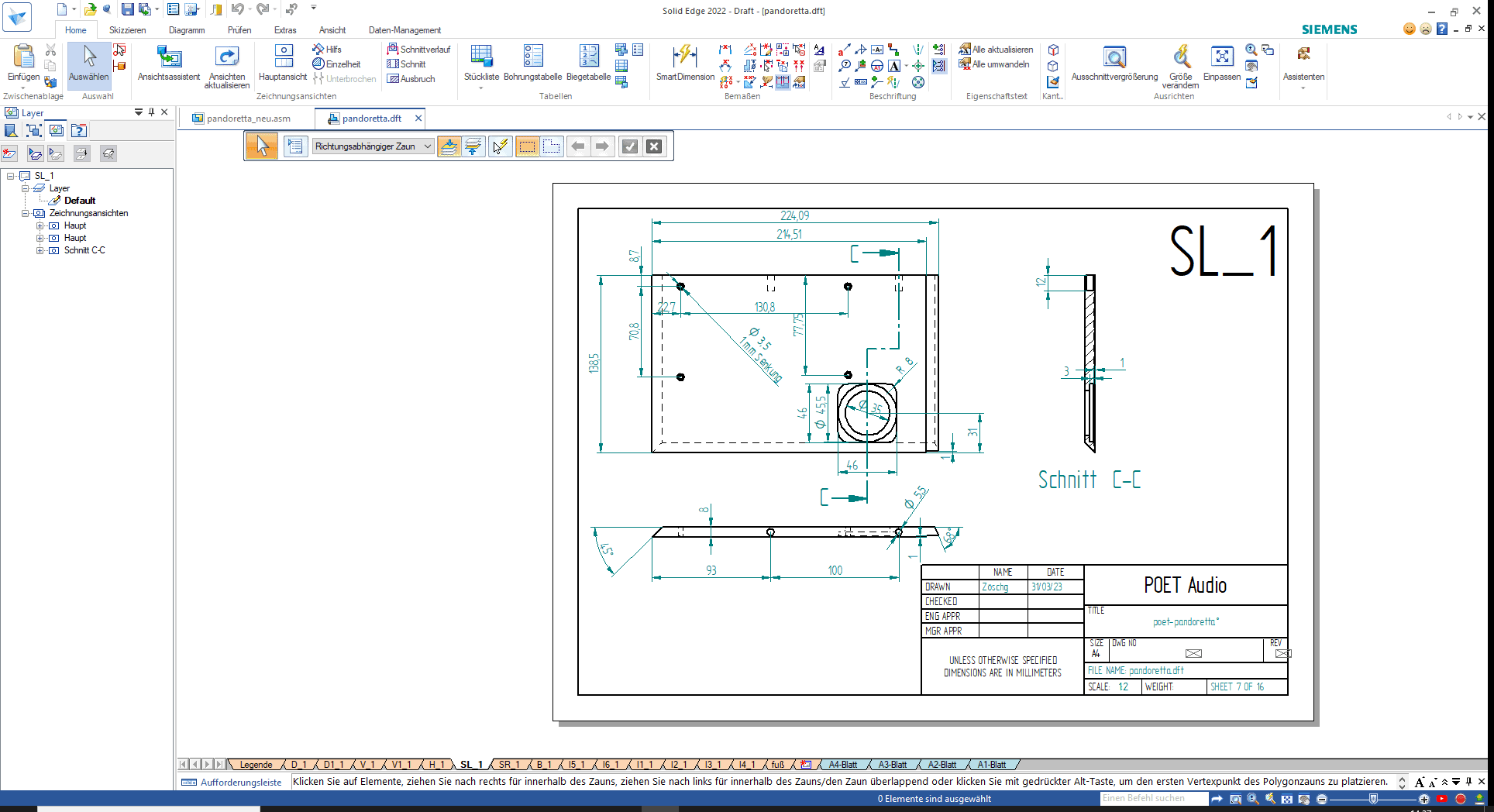Solid Edge Zeichnung